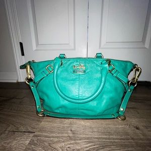 Vintage green coach leather bag